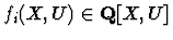 $f_i(X,U) \in {\bf Q}[X,U]$