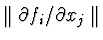 $ \parallel \partial f_{i}/\partial x_{j} \parallel $